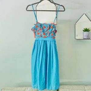 NWT Pink Pineapple Blue Dress with Orange …